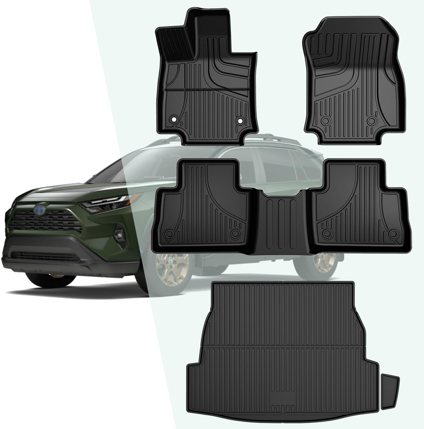 TTX LIGHTING Floor Mats for 2019-2025 Toyota RAV4 - All Weather