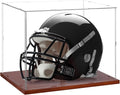 Full Size Football Helmet Display Case - Clear Acrylic & Wood Base