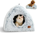 CATISM Cat Beds for Indoor Cats - 2 in 1 Soft Plush Cave Bed