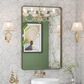 LOAAO 24x32 Bronze Bathroom Mirror Rounded Rectangle - Clear