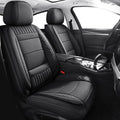 Full Set Leather Car Seat Covers - Waterproof Universal Fit (Black)