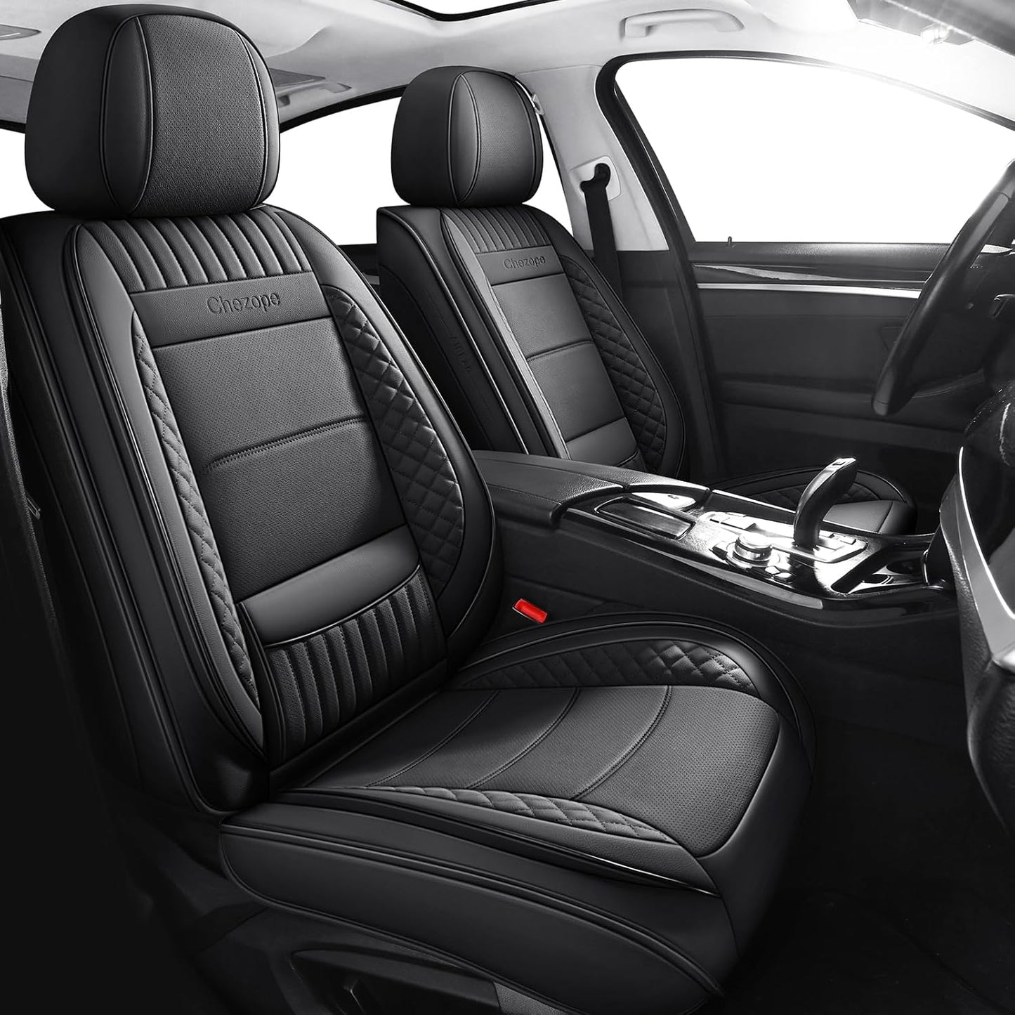Chezope Full Set Leather Car Seat Covers for Ultimate Protection