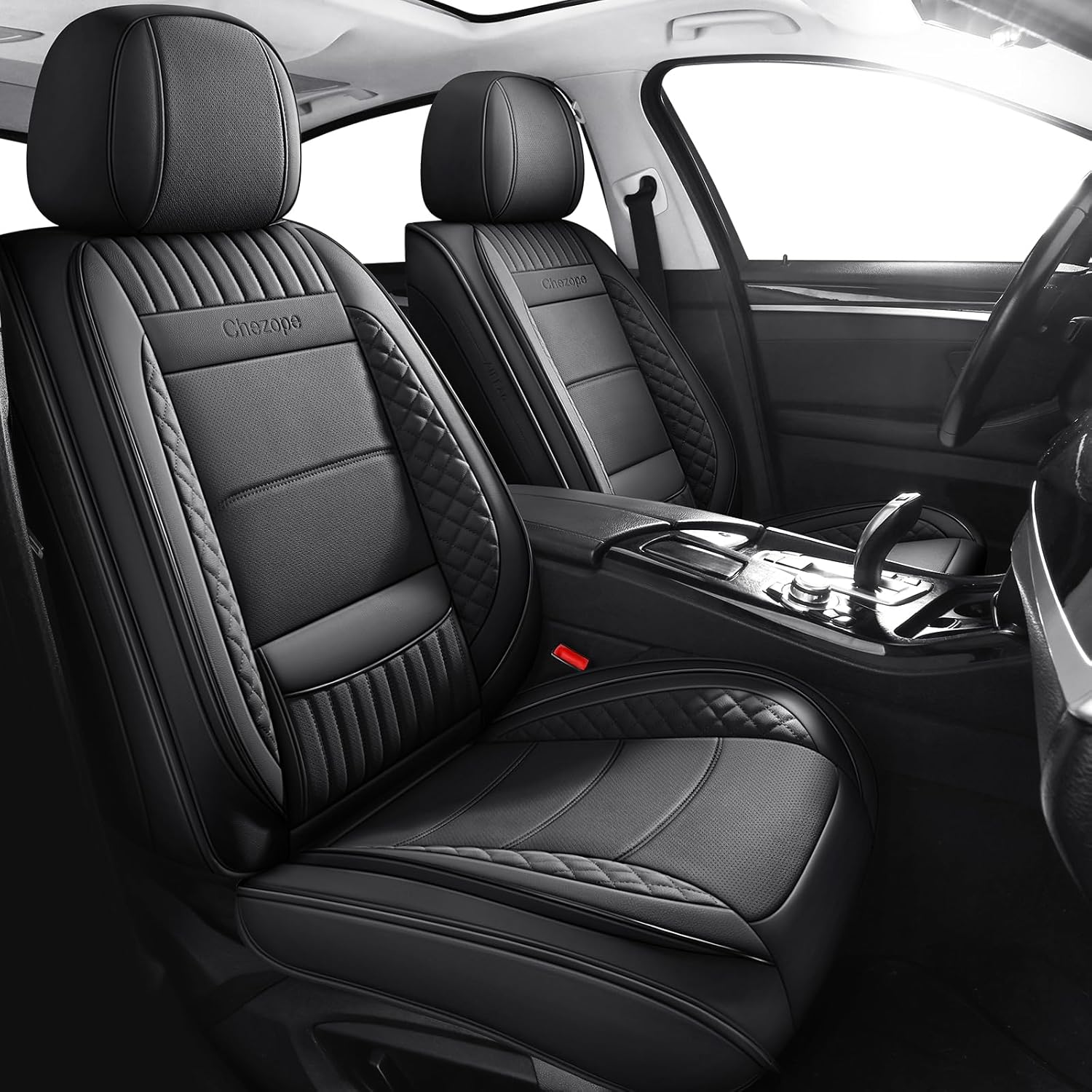 Chezope Full Set Leather Car Seat Covers for Ultimate Protection