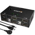 Dual Monitor KVM Switch HDMI 2 Port 4K@60Hz for 2 Computers