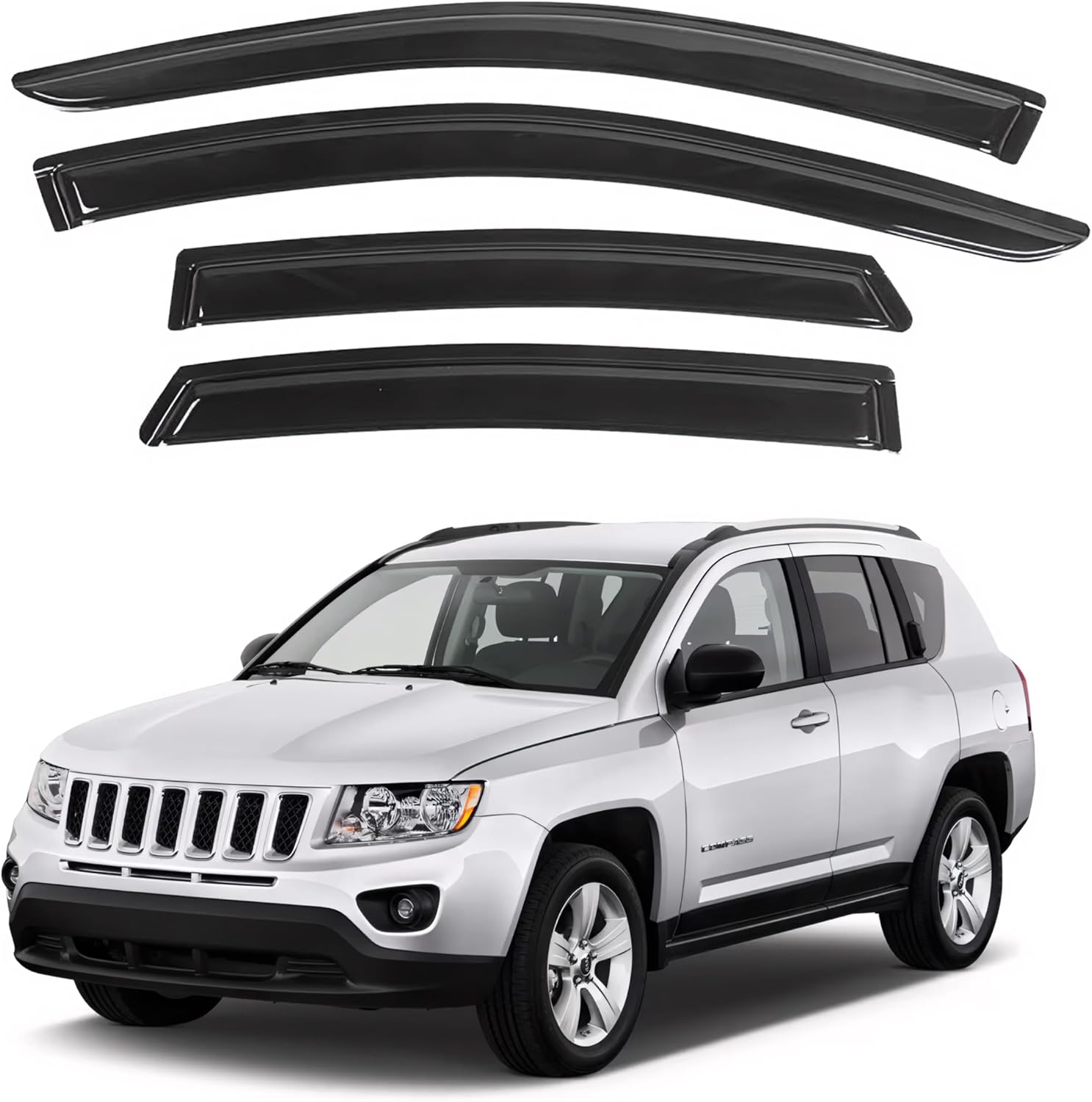 IG Window Visor for Jeep Compass 2007-2016 - Durable Rain Guard