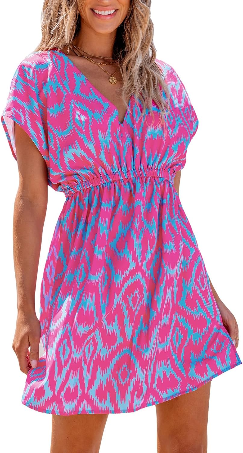 CUPSHE Women's V Neck Beach Dress Coverup for Summer Fun