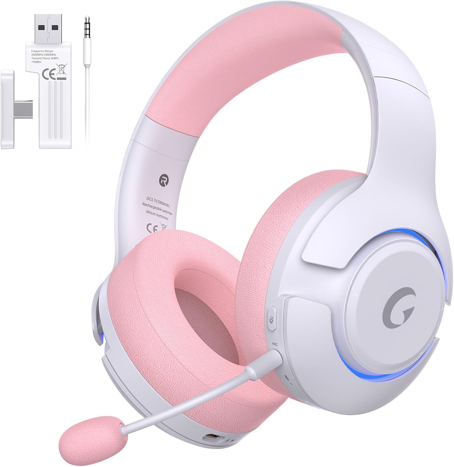 Wireless Gaming Headset for PS5, PS4, PC, Switch - Pink