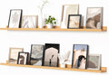 56 in Picture Ledge Shelf Set of 2 - Natural Oak Floating Shelves