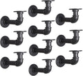 Industrial L Pipe Shelf Brackets 10 Pack - Heavy Duty 3/4 in Black