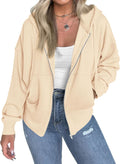 Women's Zip Up Hoodie Fleece Lined Sweatshirt - Cozy Fall Layer