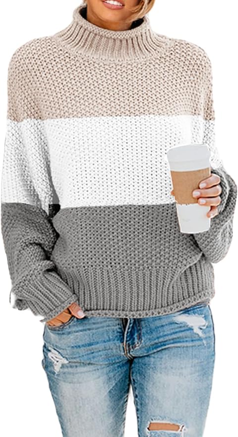Saodimallsu Womens Turtleneck Oversized Sweaters for Comfort
