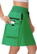 14 in 20 in Women Hiking Cargo Skorts with Zipper Pockets - Knee