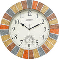 OCEST 13 in Indoor Outdoor Clock Waterproof with Thermometer