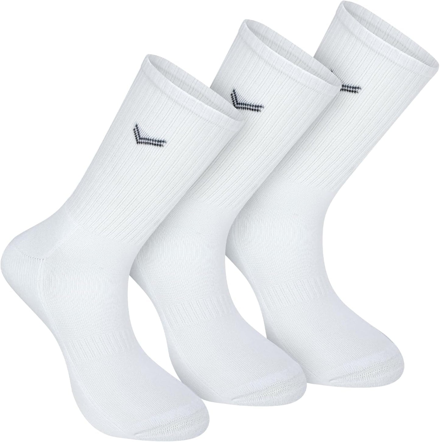 Organic Cotton Crew Socks, 3 Pairs, Secure Compression Fit