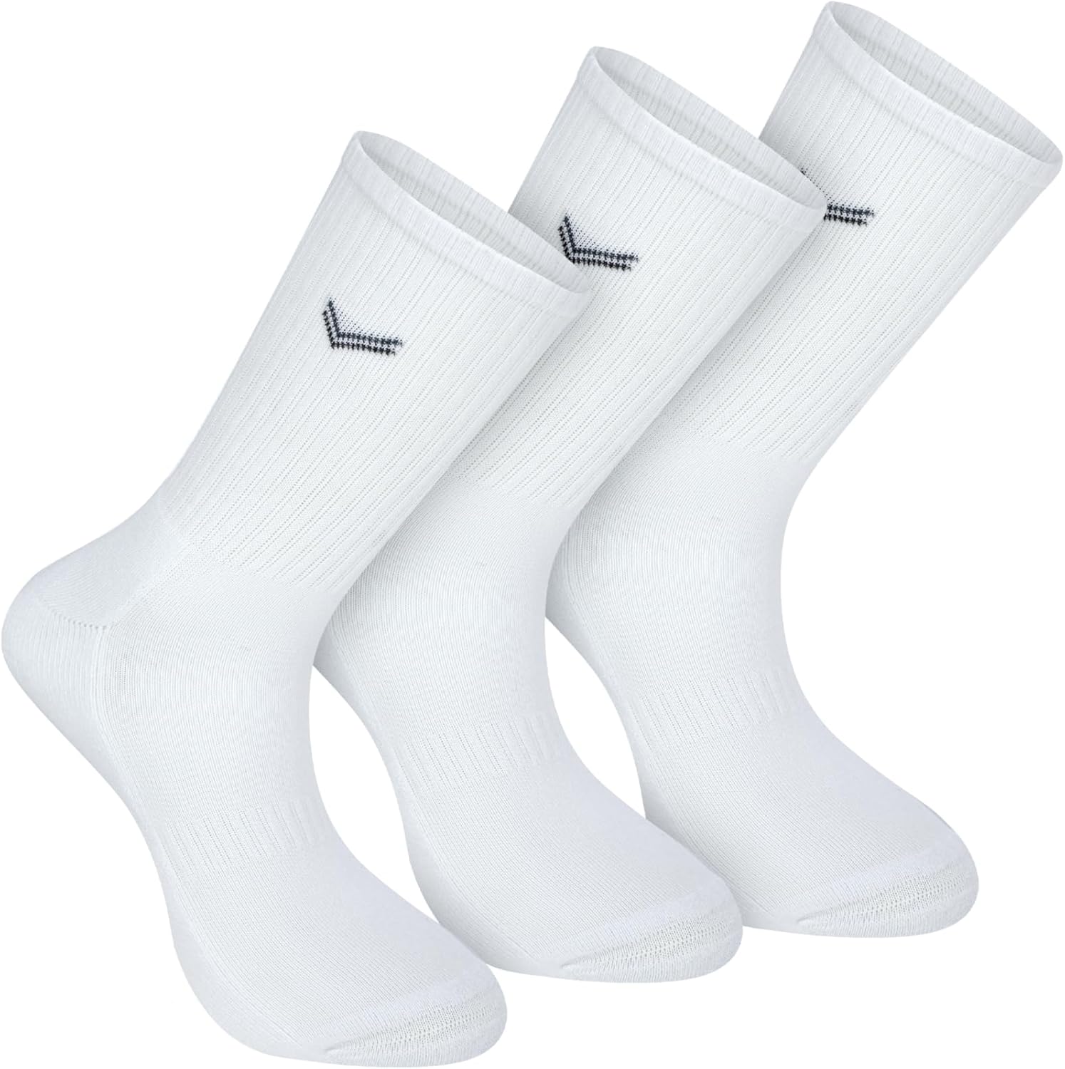 Organic Cotton Crew Socks, 3 Pairs, Secure Compression Fit