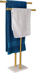 Standing Towel Rack Double-T Shape Tall Bath Towel Holder - Marble