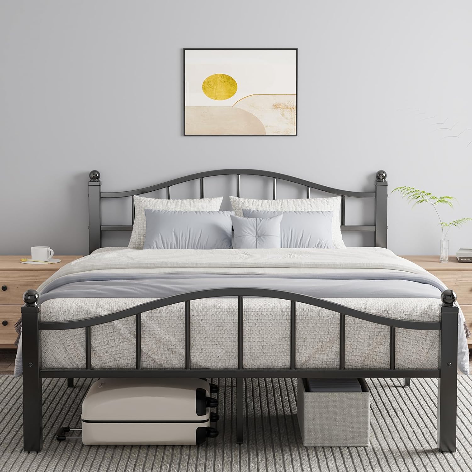 Queen Bed Frame with Headboard for Ultimate Quietness and Storage