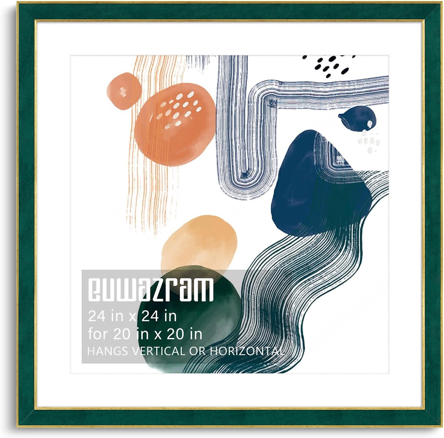Elegant Green 24x24 Suede Frame for Artwork and Photos