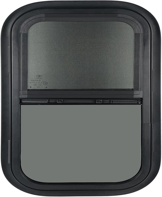 Vertical RV Window with Net Screen and Trim Ring for Comfort