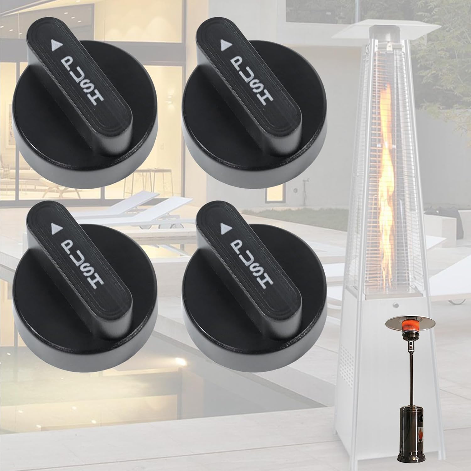 Control Your Patio Heat: 4-Piece Plastic Knob Set by Elysia