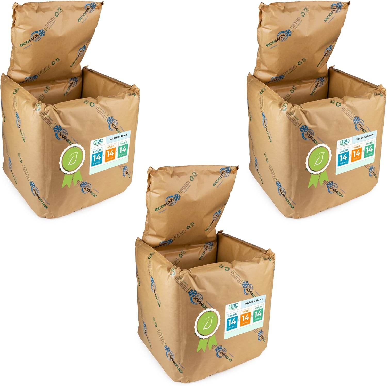 EcoMax Thermal Insulation Liners for Shipping Boxes - 14x14x14