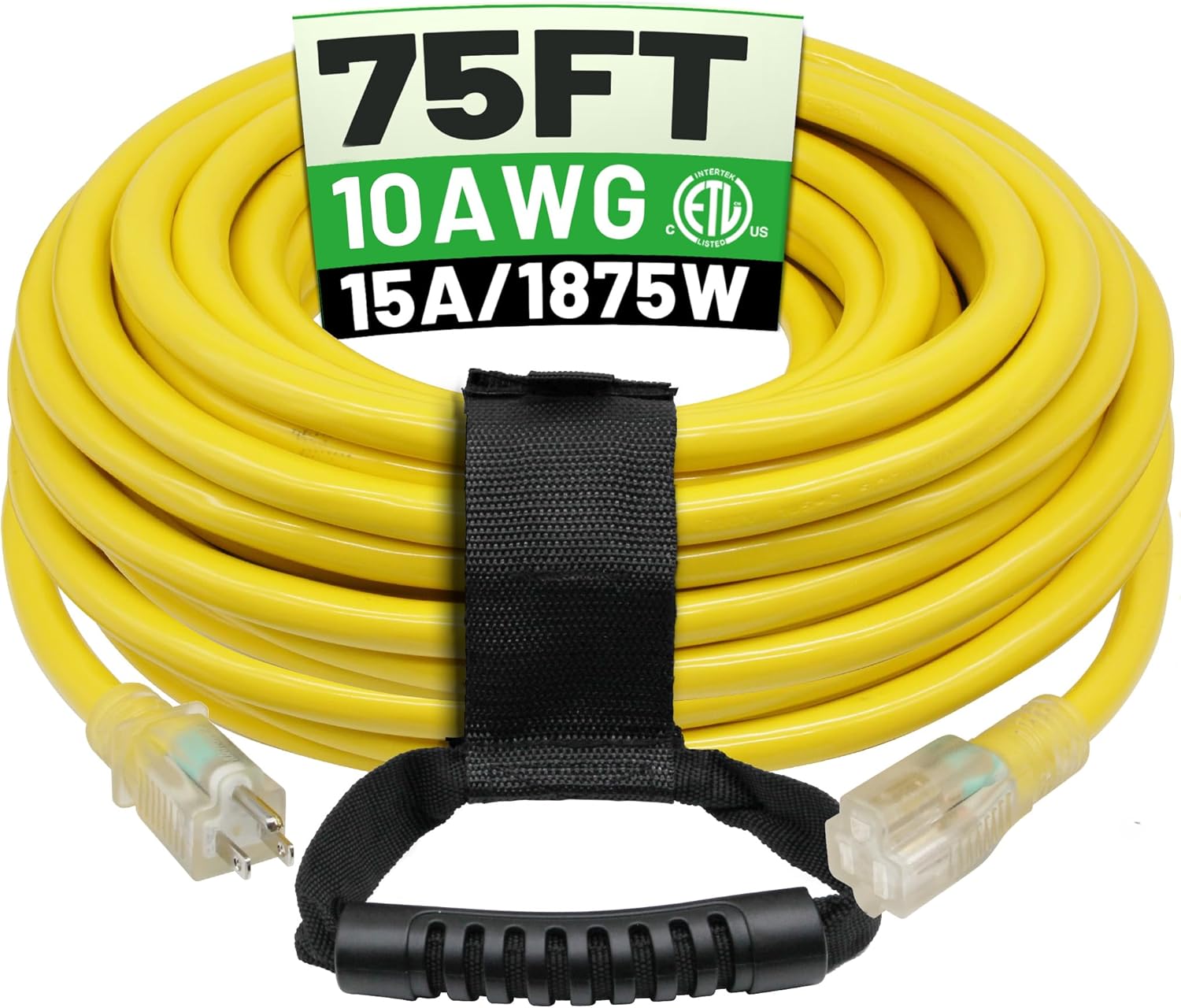 75 Ft 10/3 Outdoor Extension Cord for Heavy Duty Use