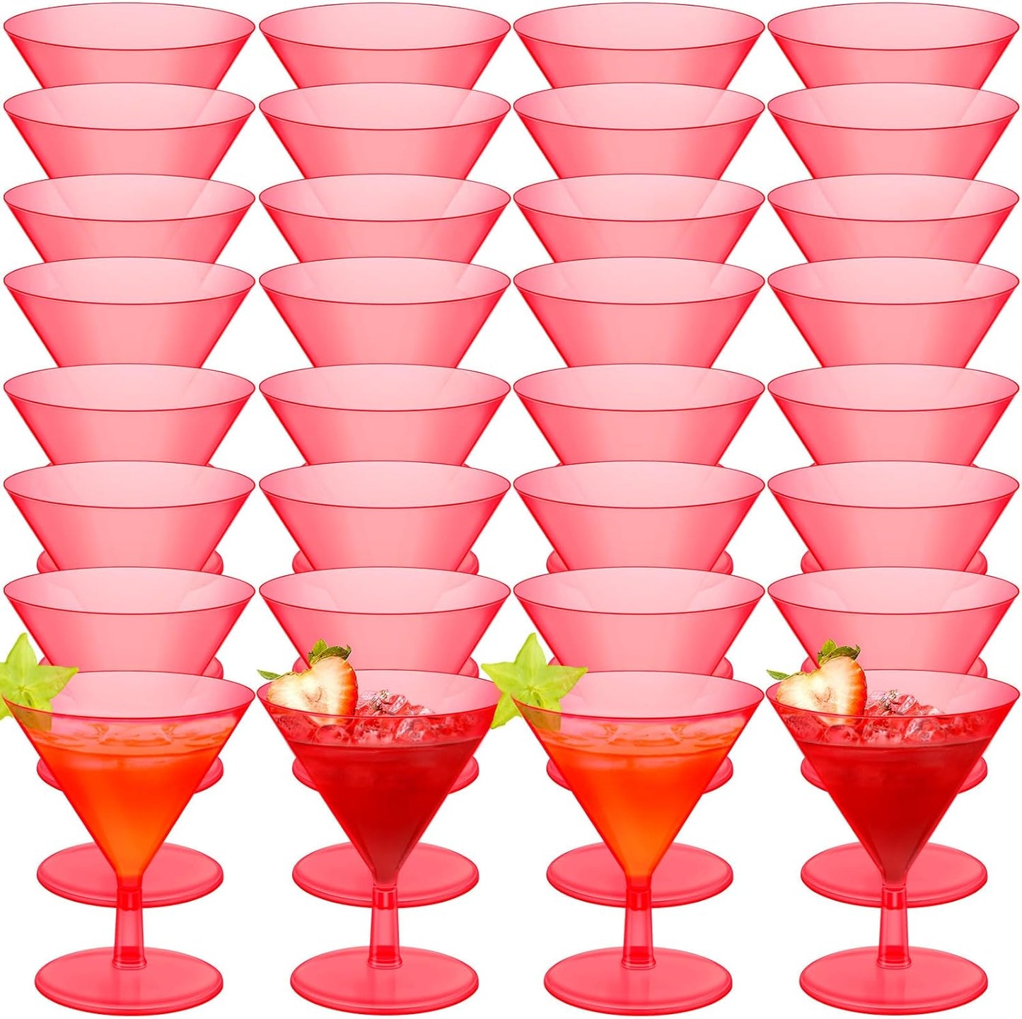 Elegant 100 Pcs Plastic Martini Glasses for Parties and Events
