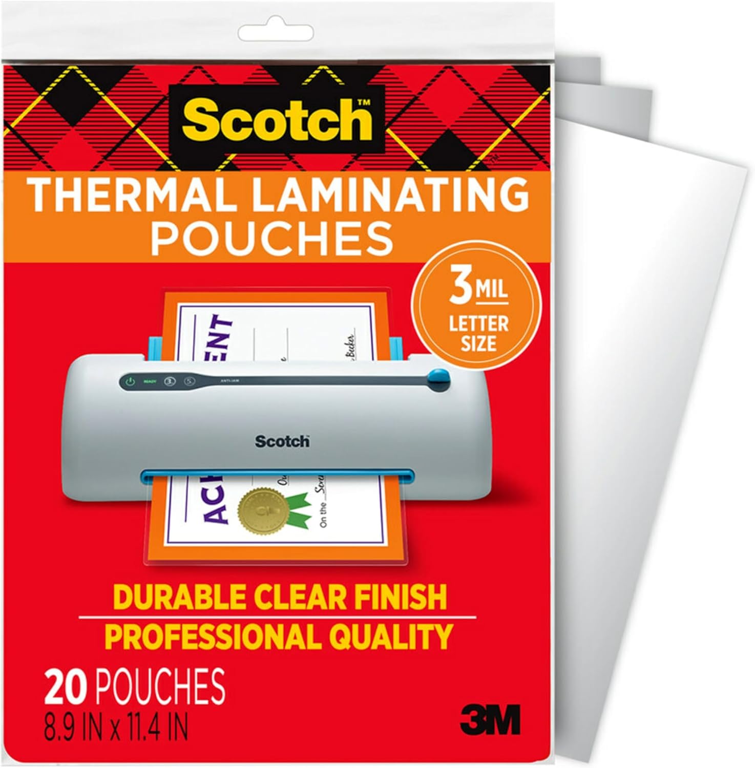 Scotch Matte Laminating Pouches, Ultra Clear Finish