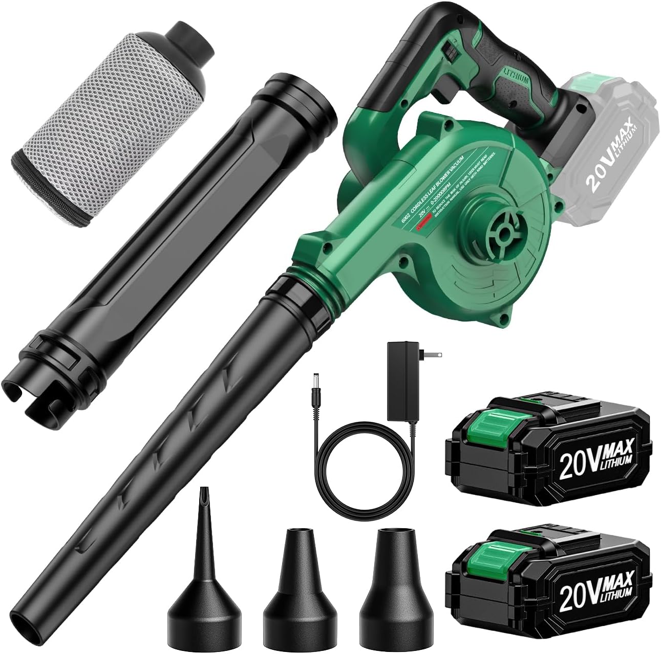 K I M O Cordless Leaf Blower Vacuum Combo 4 in 1 for Lawn Care