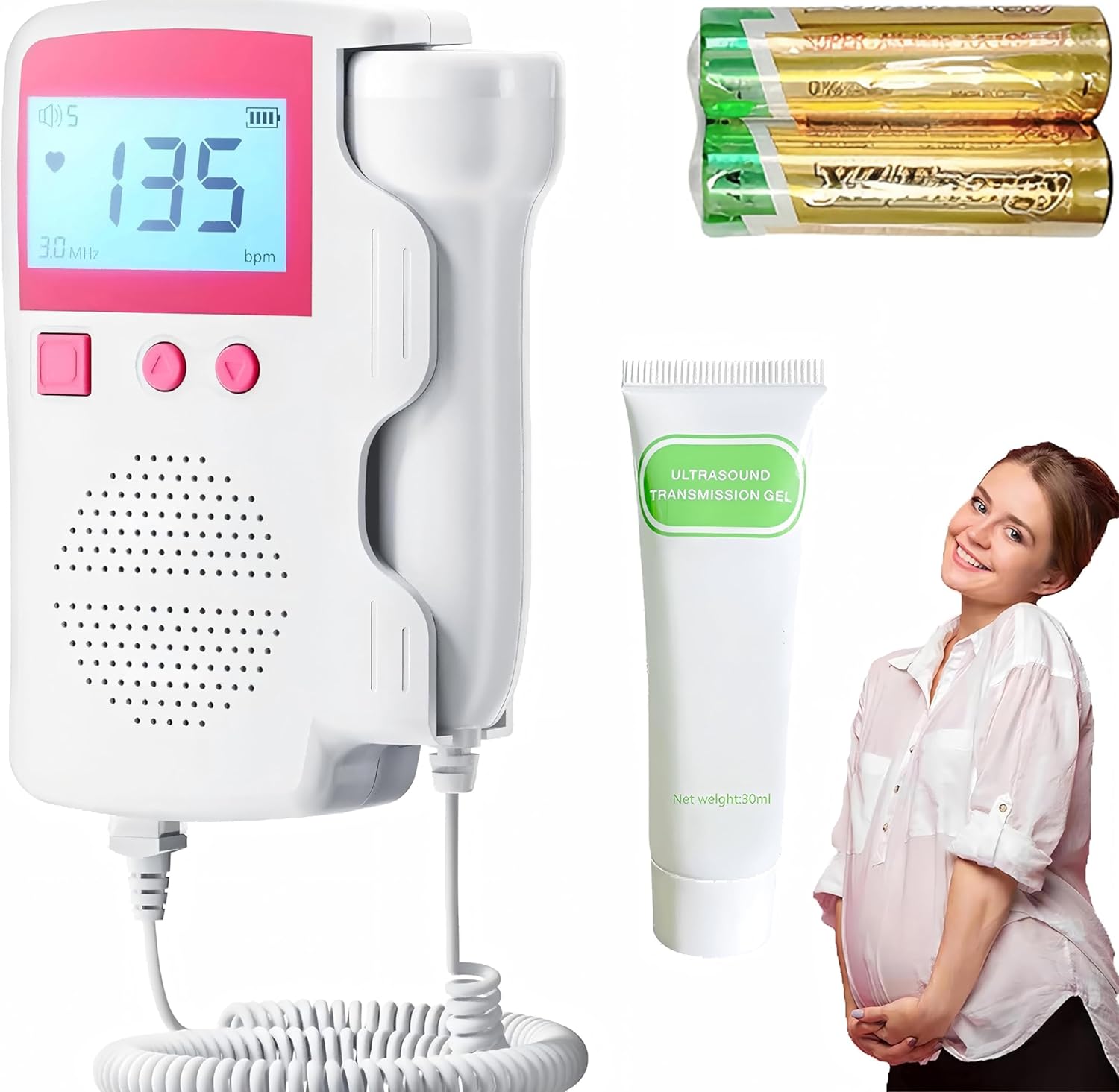 Fetal Heartbeat Doppler Portable Baby Monitor for Home Use