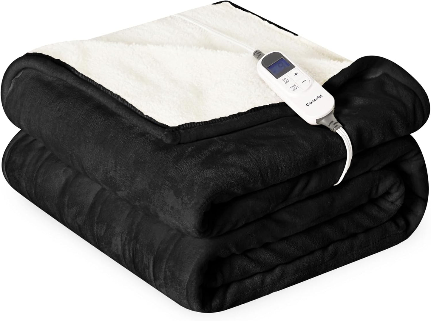 Cozorbt Electric Blanket 50x60 Soft Flannel & Sherpa Warmth