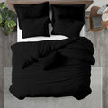 California King Black Duvet Cover Set 100% Egyptian Cotton Sateen