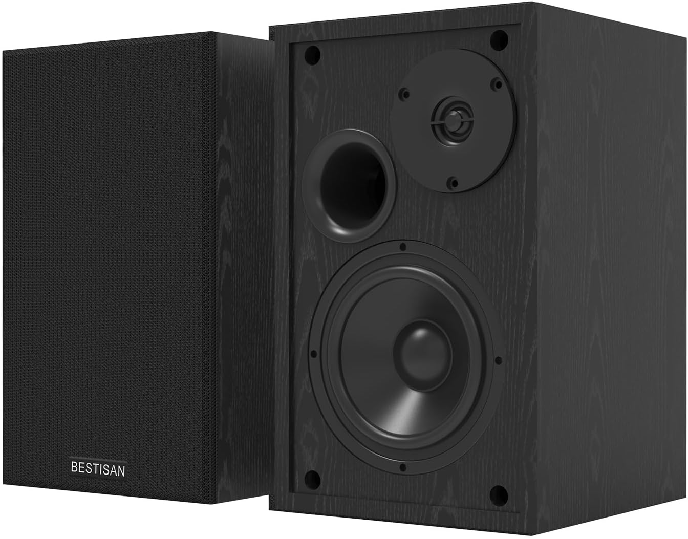 BESTISAN Bluetooth Bookshelf Speakers - Powerful Bass!