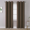 DUALIFE Brown 96 Inches Long Blackout Curtains for Privacy