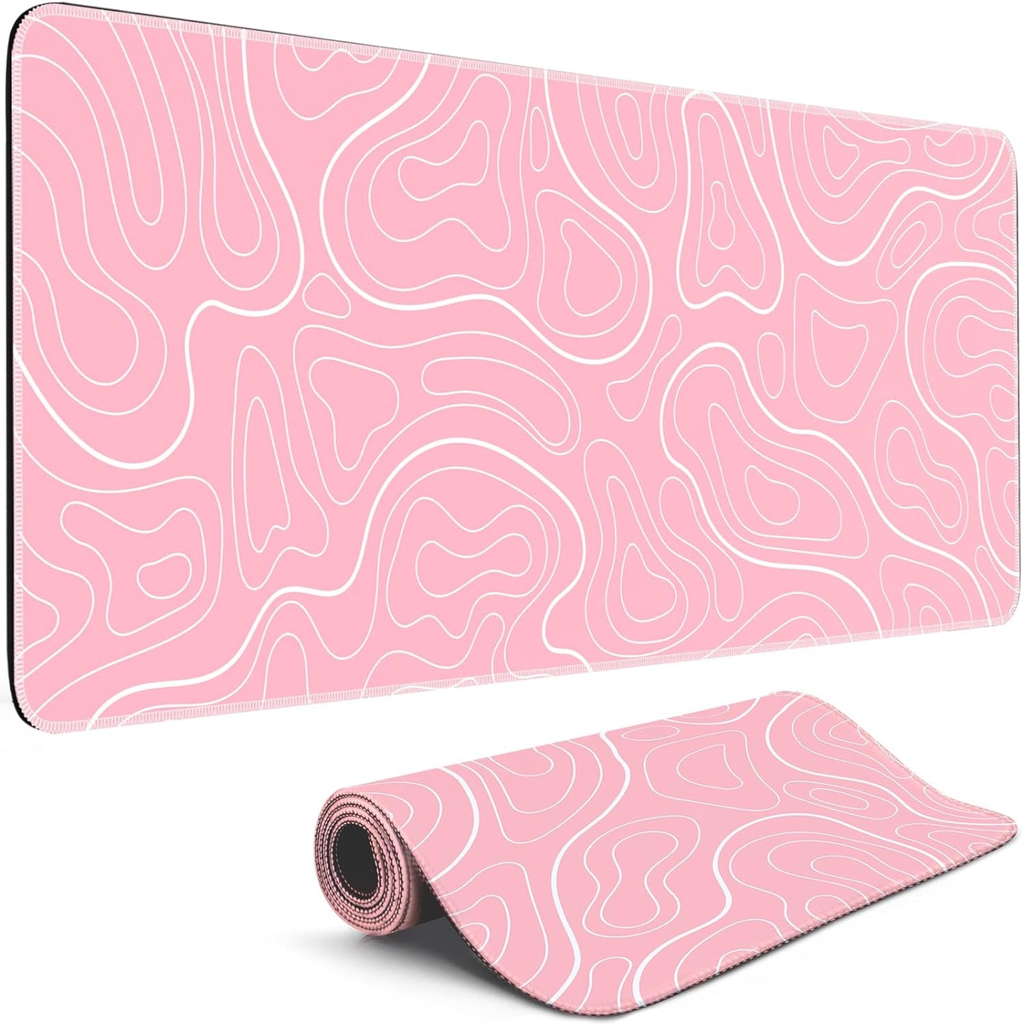 XL Pink Gaming Mouse Pad - Non-Slip Base, Desk-Sized - TLZA