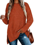 Qearal Women's Long Sleeve Fuzzy Knitted Sweater for Comfort