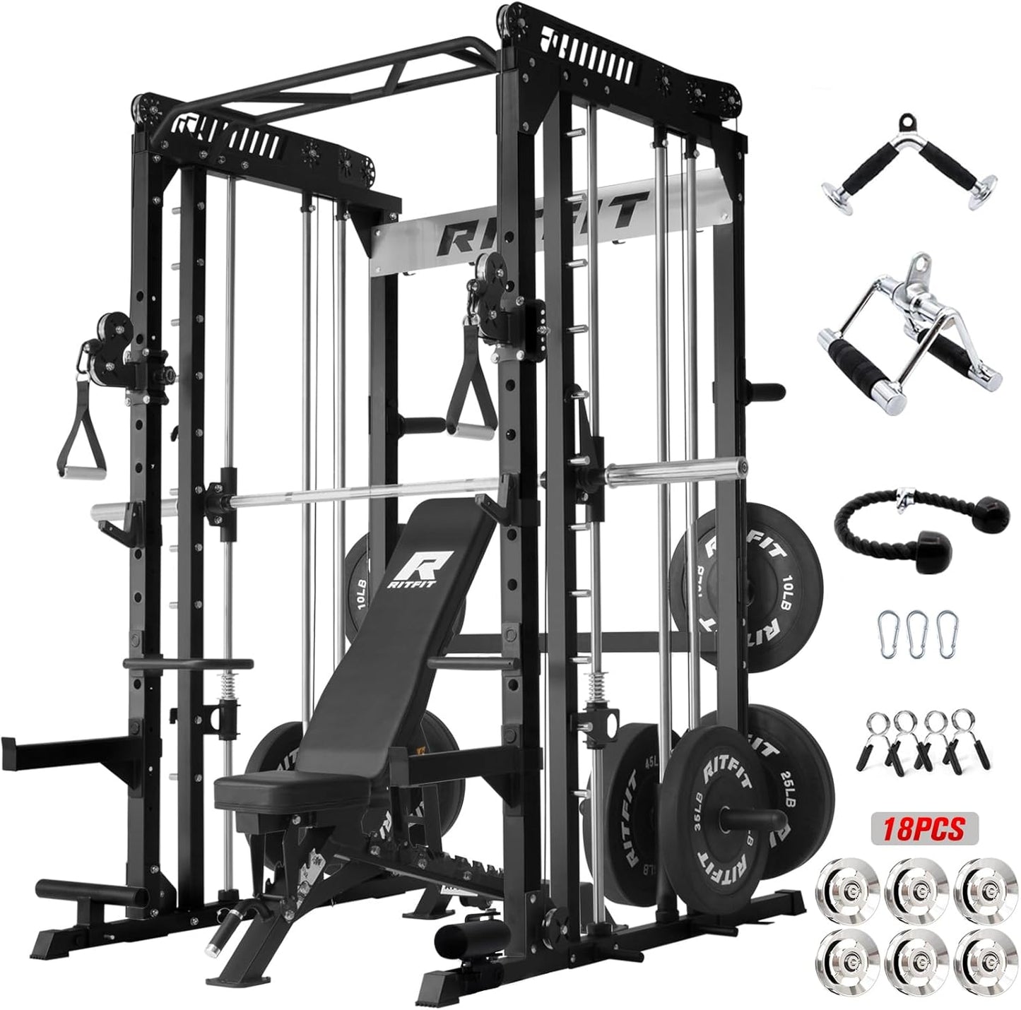 RitFit M1 Pro Smith Machine with Cable Crossover System Review