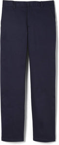 Boys' Relaxed Fit Twill School Pants with Adjustable Waist - Flat