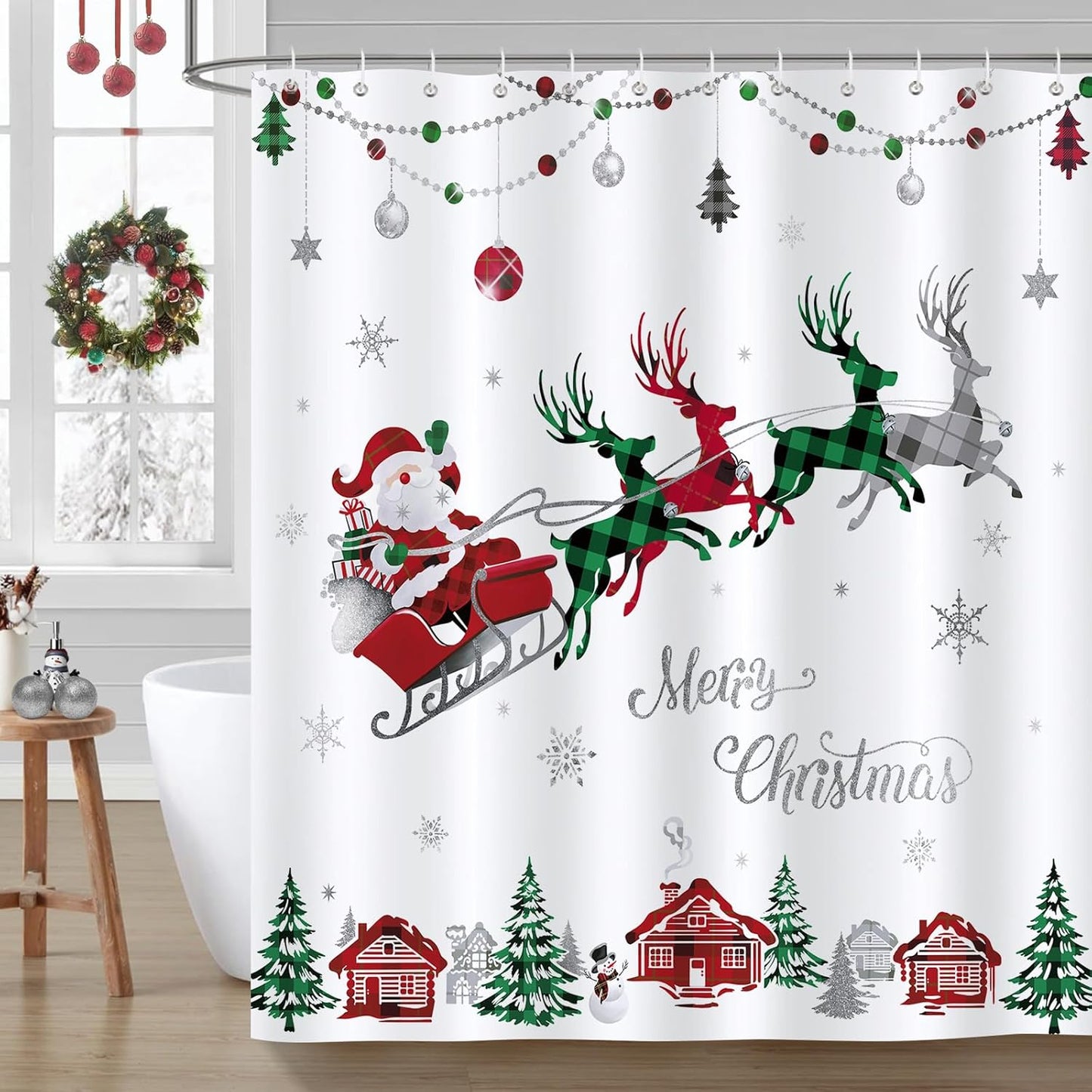 Christmas Cheer Shower Curtain Set