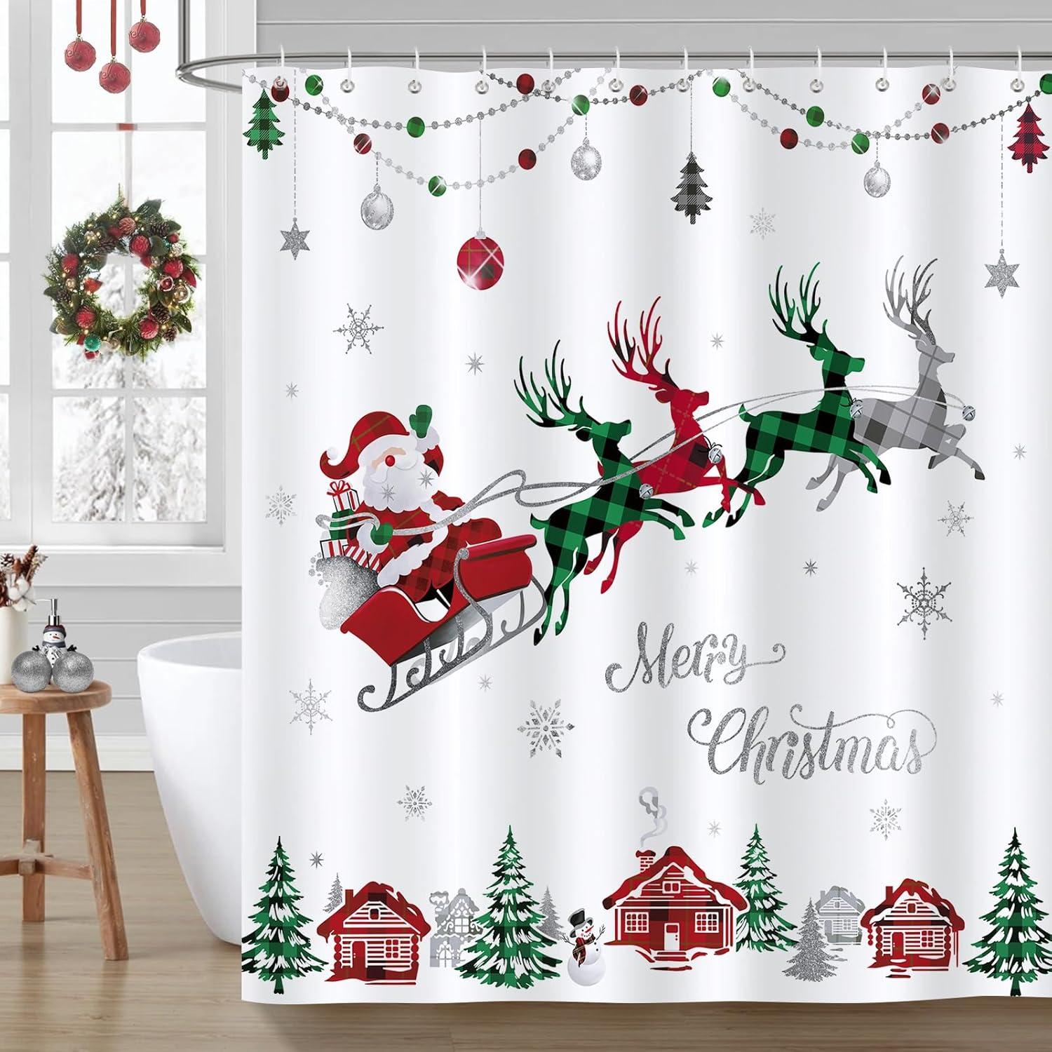 Christmas Cheer Shower Curtain Set