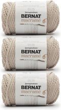 Bernat Macrame Taupe Yarn 3-Pack - Soft Super Bulky Cotton Blend