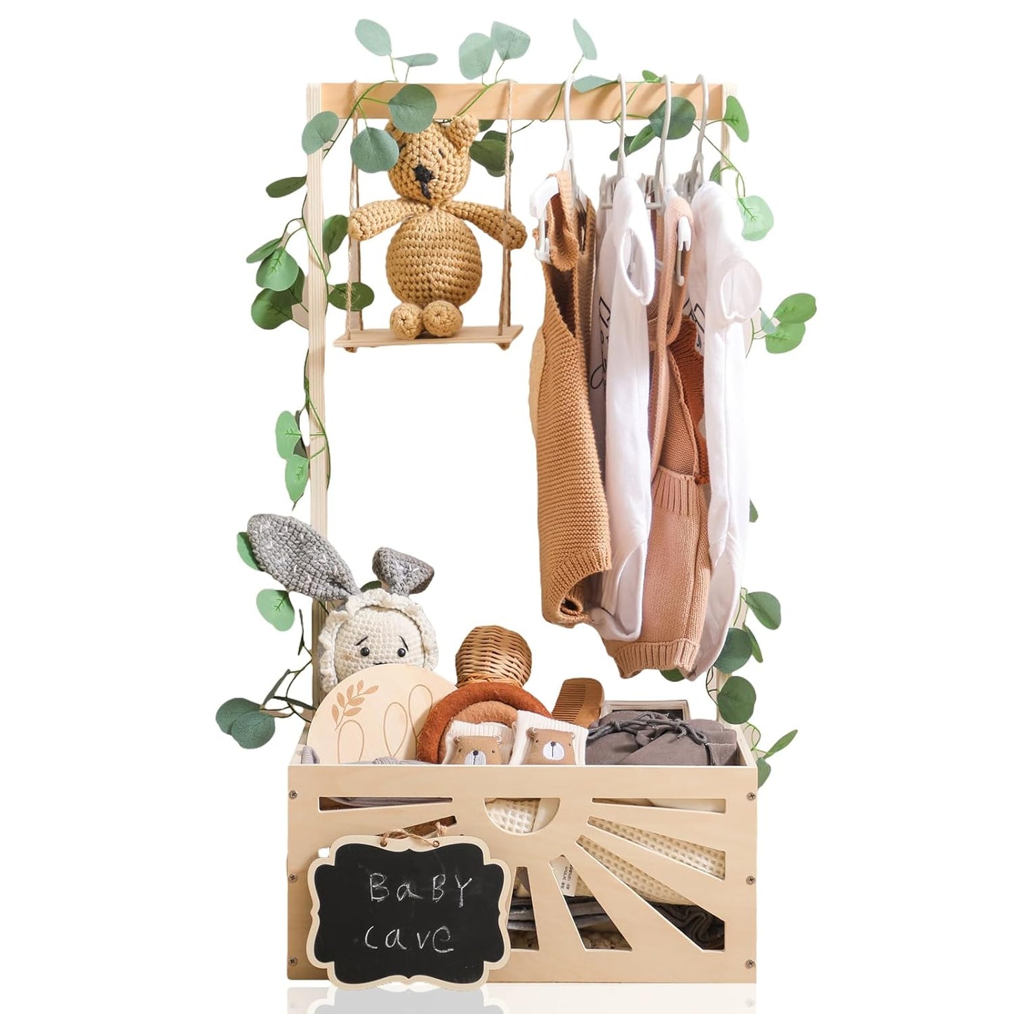 8 In 1 Wooden Baby Shower Crate Closet for Unique Gifts