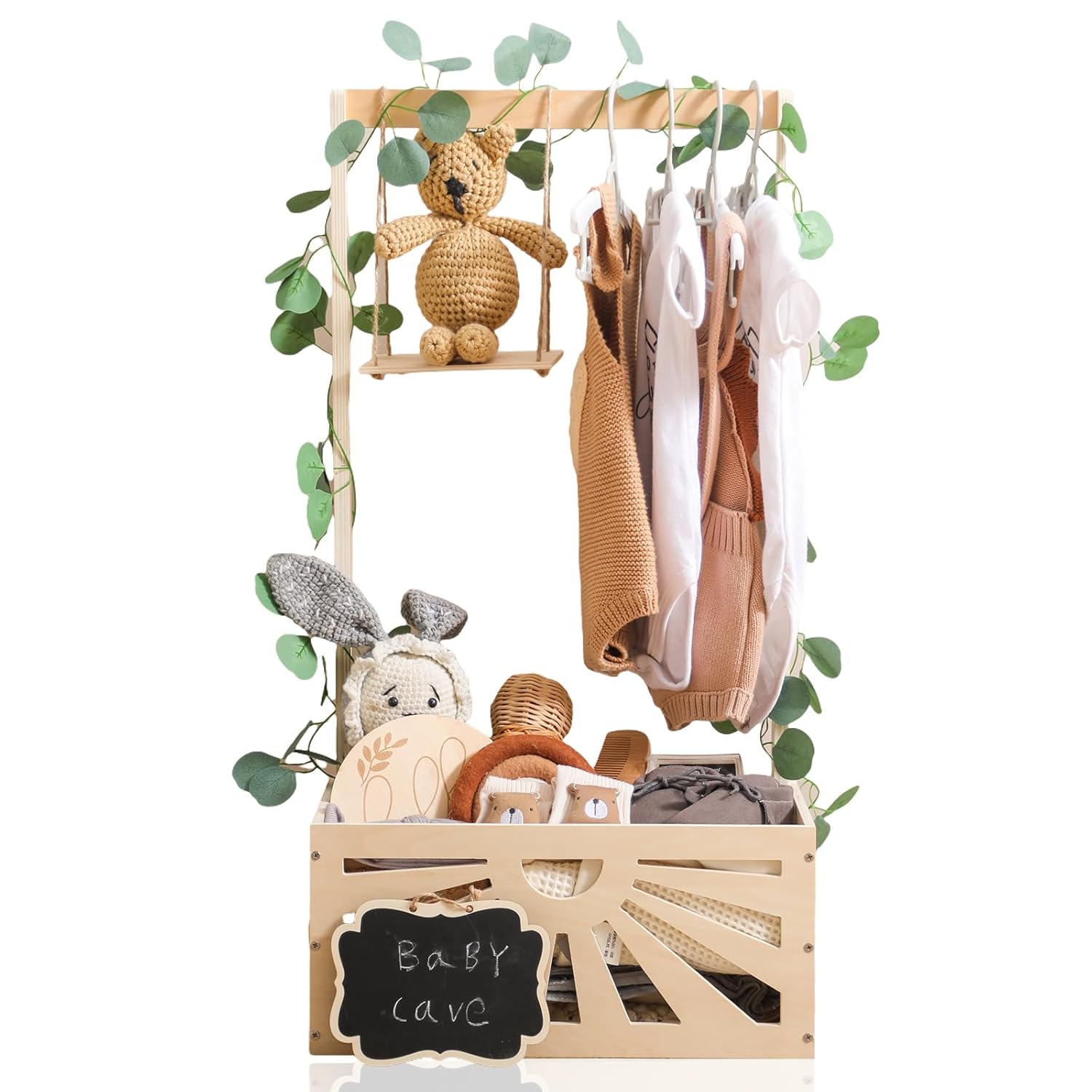 8 In 1 Wooden Baby Shower Crate Closet for Unique Gifts