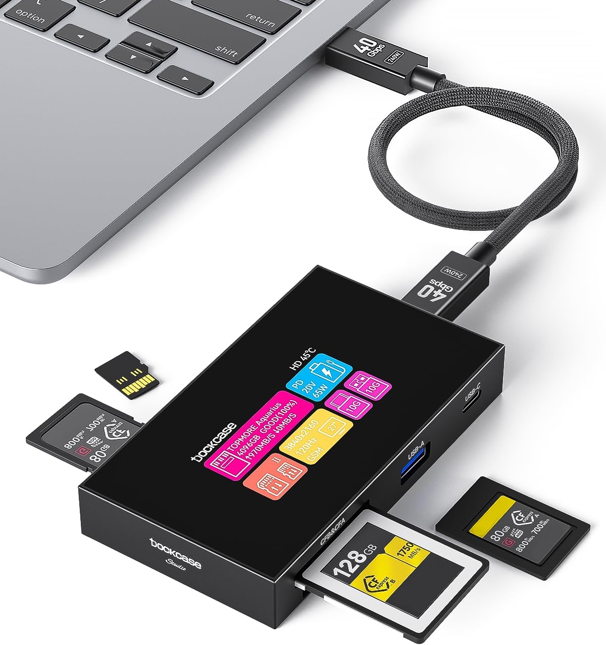 DOCKCASE Smart 8-in-1 Card Reader for Photographers & Creators
