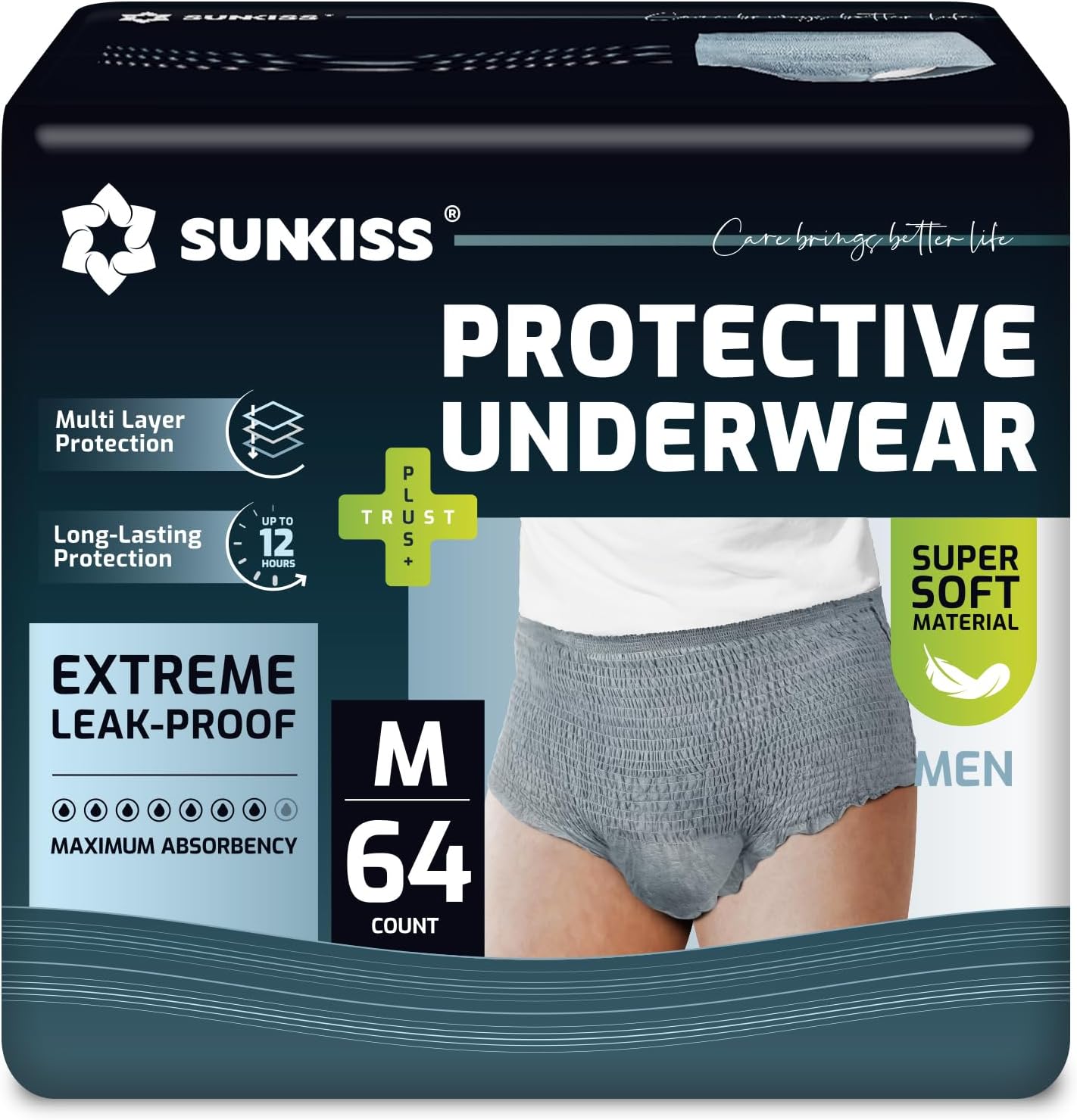 SUNKISS Incontinence Underwear for Men with Maximum Absorbency