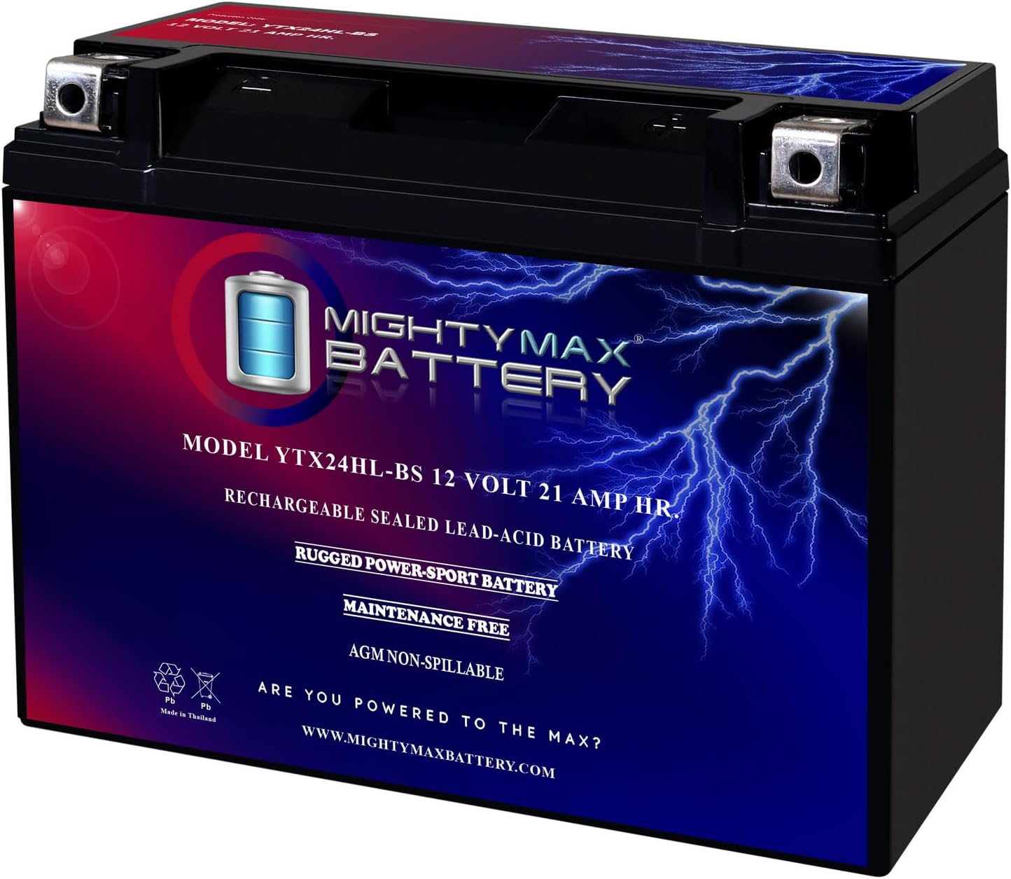 Mighty Max Battery YTX24HL-BS - Reliable 12V SLA AGM Battery