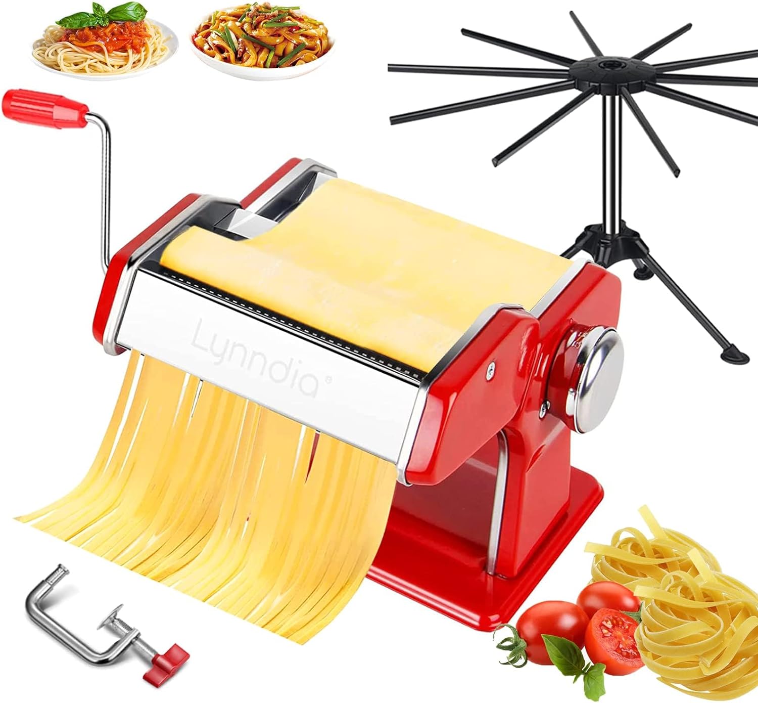 9-Setting Stainless Steel Pasta Maker for Perfect Spaghetti