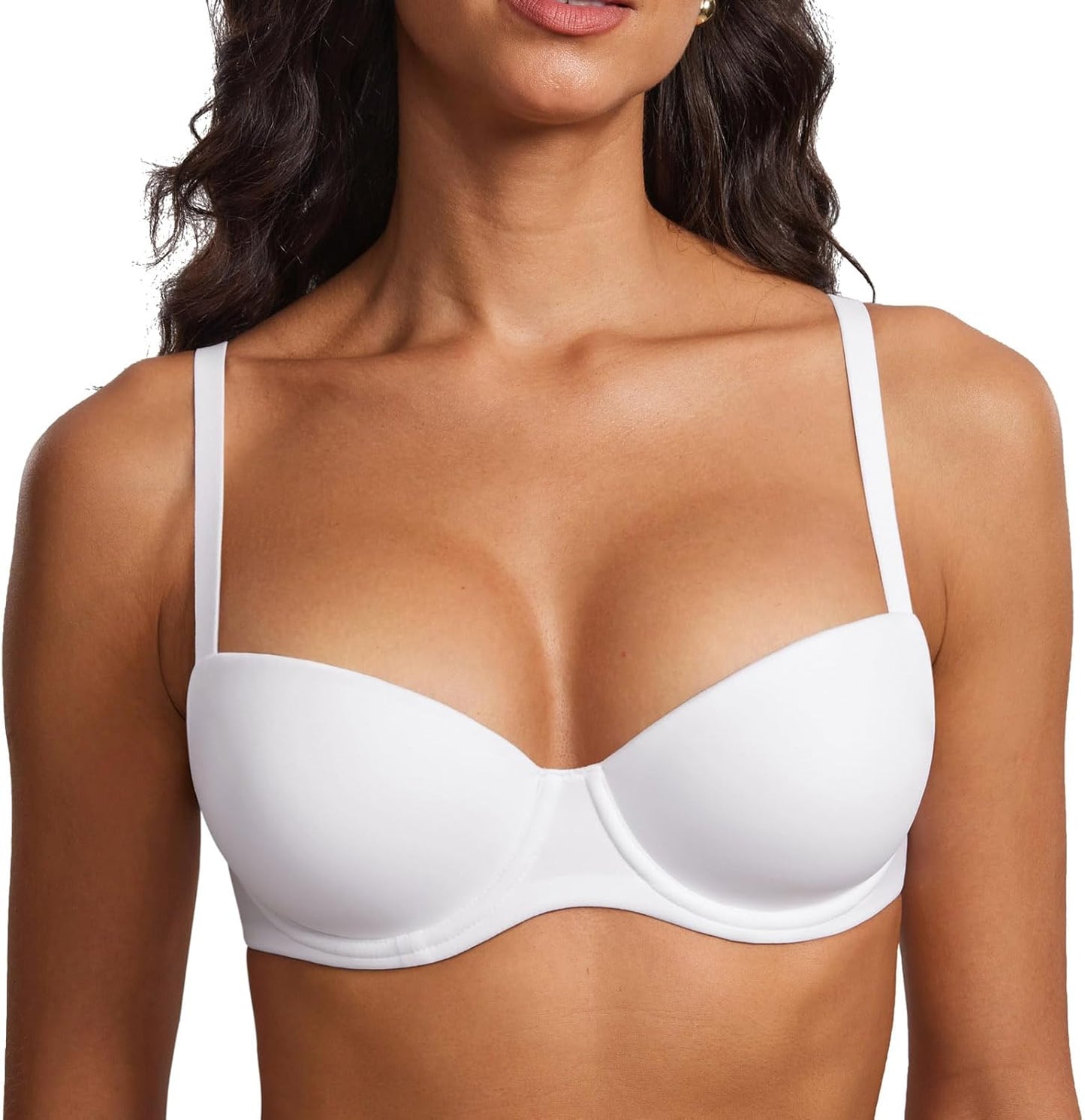 DOBREVA Women's Lightly Padded Balconette Bra for Comfort