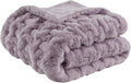 Ruched Faux Fur Luxury Throw Lavender 50x60 - Plush Cozy Throw