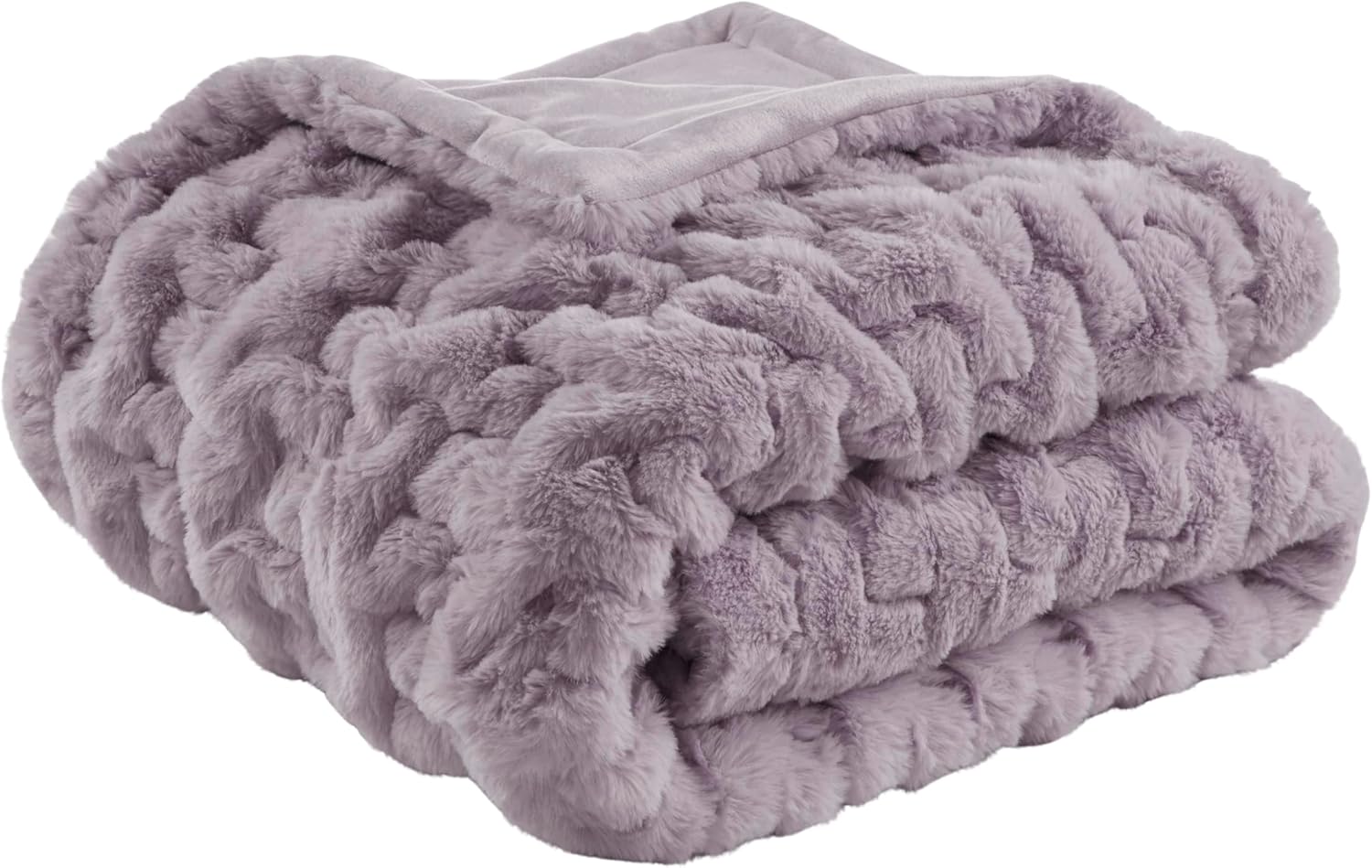 Madison Park Ruched Faux Fur Luxury Throw for Cozy Comfort